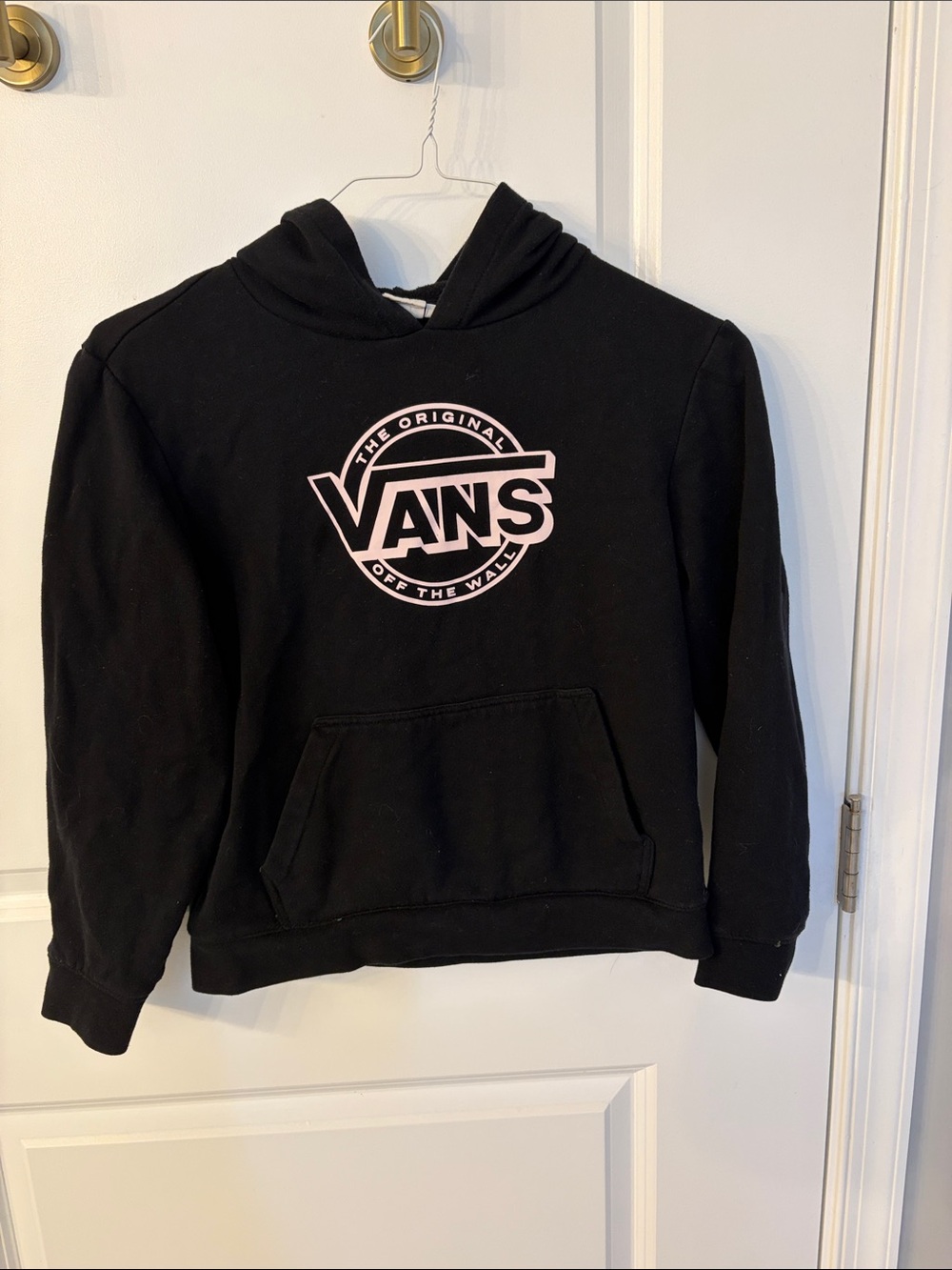 Vans Black Hoodie with Light Pink Logo